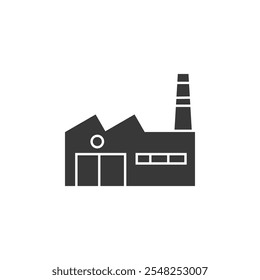 Factory Icon Set Ilustración vectorial en negro