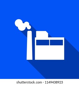 Factory icon with shadow , vector sign design.