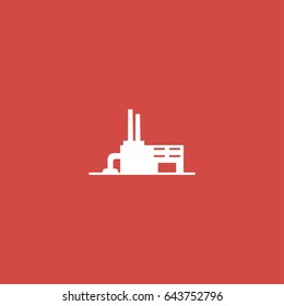 factory icon. sign design. red background