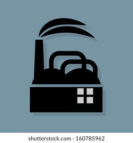 Factory icon or sign, vector illustration