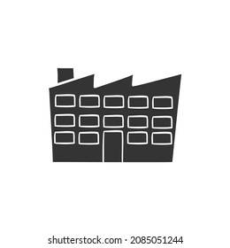 Factory Icon Silhouette Illustration. Manufacturing Industry Vector Graphic Pictogram Symbol Clip Art. Doodle Sketch Black Sign.