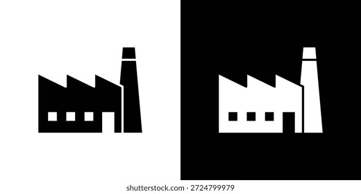 Fabrik-Symbol Silhouette Vektor flache Illustration Design Pack.