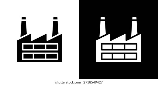 Factory icon silhouette vector illustration isolated flat style
