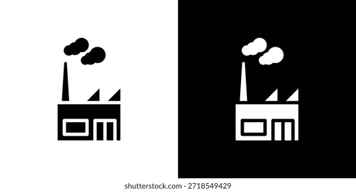 Factory icon silhouette vector illustration isolated flat style