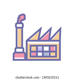 Factory icon. simple clean factory sign symbol -vector