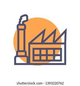 Factory icon. simple clean factory sign symbol -vector
