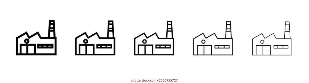 Ícone de fábrica Vetor único fino sinal de estilo de contorno