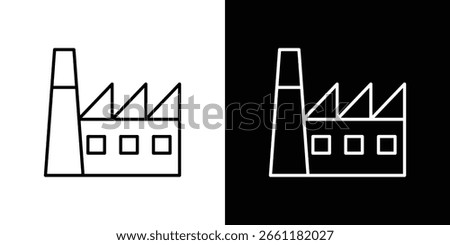Factory icon. Stroke pictogram. Vector illustration. Vector sign for mobile app and websites.