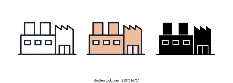 factory icon symbol template for graphic and web design collection logo vector illustration