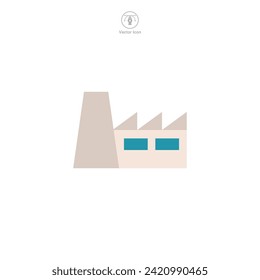 Factory Icon symbol vector illustration isolated on white background