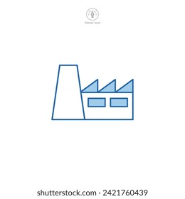 Factory Icon symbol vector illustration isolated on white background