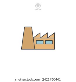 Factory Icon symbol vector illustration isolated on white background