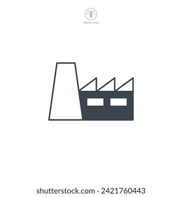 Icono de fábrica Icono ilustración vectorial aislada en fondo blanco
