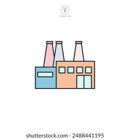 Factory Icon symbol vector illustration isolated on white background