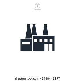 Icono de la fábrica Ilustración vectorial aislada sobre fondo blanco