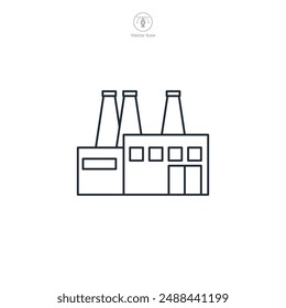 Factory Icon symbol vector illustration isolated on white background