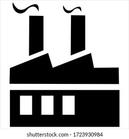Color editable de plantilla de icono de fábrica. Signo vectorial de fábrica aislado en la ilustración de fondo blanco para diseño gráfico y web.