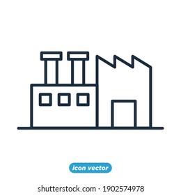 Factory icon template color editable. industrial buildings symbol vector illustration for graphic and web design.