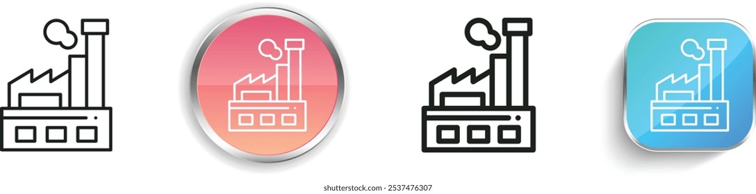 factory icon. Thin Linear, Regular and Button Style Design Isolated On White Background