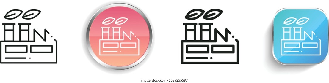 factory icon. Thin Linear, Regular and Button Style Design Isolated On White Background
