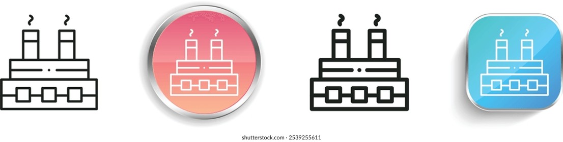factory icon. Thin Linear, Regular and Button Style Design Isolated On White Background