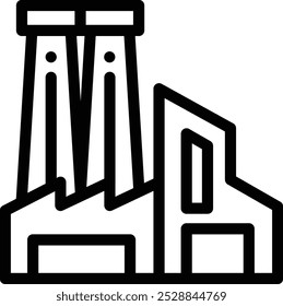 factory icon. Thin Linear Style Design Isolated On White Background