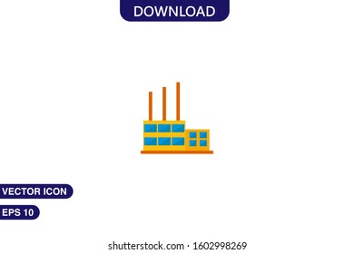 Factory icon in trendy flat style isolated on white background vector illustration