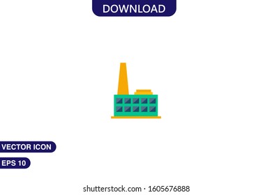 Factory icon in trendy flat style isolated on white background vector illustration