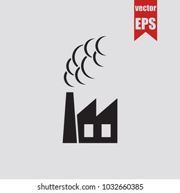 Factory icon in trendy isolated on grey background.Vector illustration.