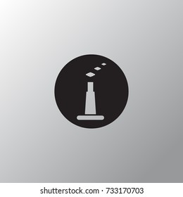 Factory icon in trendy isolated on grey background.Vector illustration.