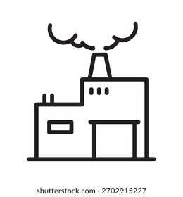 Fabrik-Symbol, Vektordesign mit Kamin im trendigen Stil