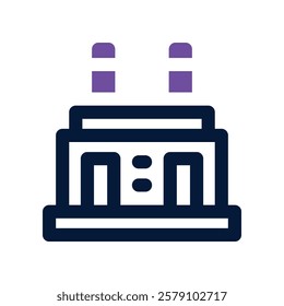 factory icon. vector dual tone icon for your website, mobile, presentation, and logo design.