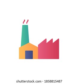 factory icon vector flat design. colored icon. isolated on white background