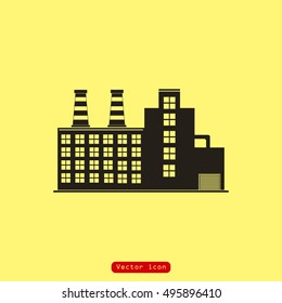 factory icon, factory vector illustration 
