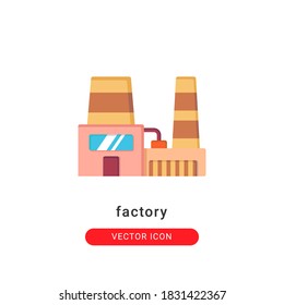 factory icon vector illustration. factory icon flat design.