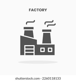 Factory icon vector illustration glyph style. Great used for web, app, digital product, presentation, UI and many more.