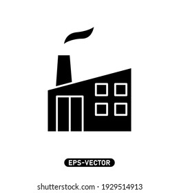 Plantilla de logotipo de ilustración de vector de icono de fábrica para muchos fines. Aislado sobre fondo blanco.