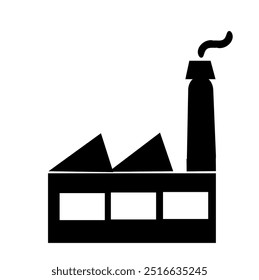 Ícone de fábrica ilustração vetorial logotipo Eps 10, arte em preto e branco.