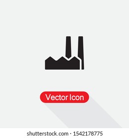 Factory Icon Vector Illustration On Light Gray Background Eps10