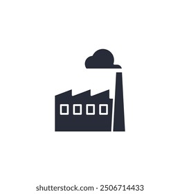 Ilustración vectorial de icono de fábrica. Símbolo de la fábrica aislado en el fondo blanco