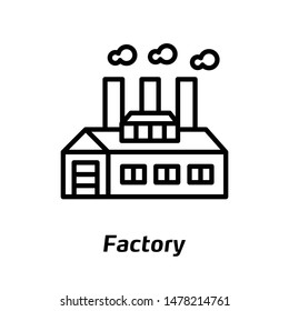 factory icon vector. industrial vector symbol. white background. web design and mobile design