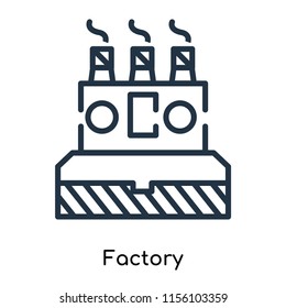 Factory icon vector isolated on white background, Factory transparent sign , thin symbols or lined elements in outline style