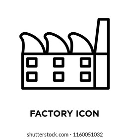 Factory icon vector isolated on white background, Factory transparent sign , line or linear sign, element design in outline style