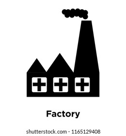 Factory icon vector isolated on white background, Factory transparent sign , black symbols