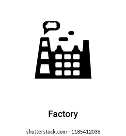 Factory icon vector isolated on white background, logo concept of Factory sign on transparent background, filled black symbol