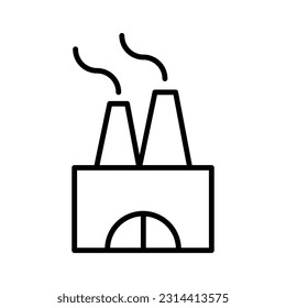 Vector de icono de fábrica. signo de ilustración de producción. símbolo o logotipo del taller.