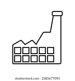 Vector de icono de fábrica. signo de ilustración de producciones. símbolo de fabricación. logotipo de la industria.