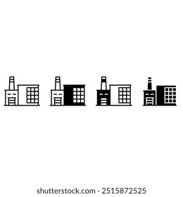 Factory icon vector set. industry illustration sign collection. manufacture symbol. production logo.