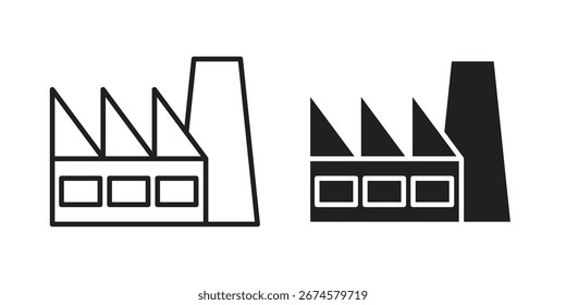 Factory icon vector, sign and symbol for design, website or apps elements.