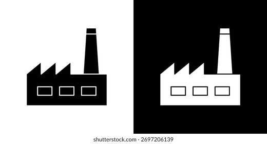 Vector de icono de fábrica, símbolo, ilustraciones de logotipo
